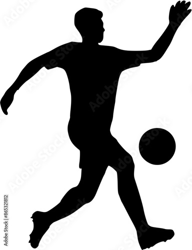 Illustration of Soccer Player Silhouette. Football player
