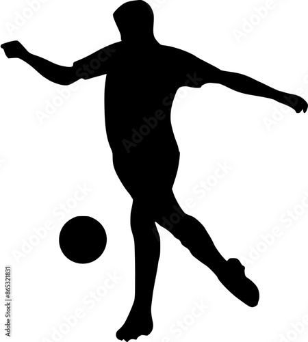 Illustration of Soccer Player Silhouette. Football player
