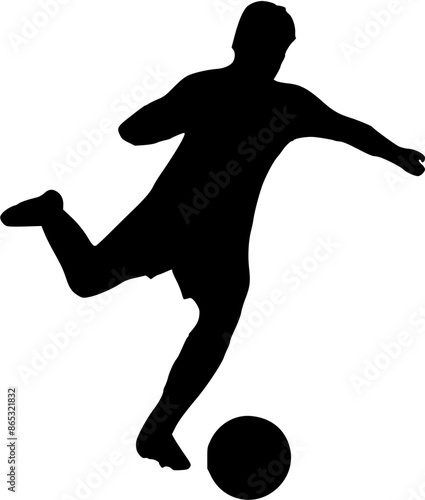 Illustration of Soccer Player Silhouette. Football player
