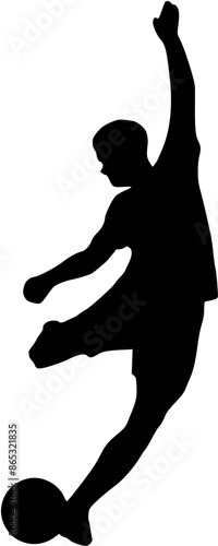 Illustration of Soccer Player Silhouette. Football player
