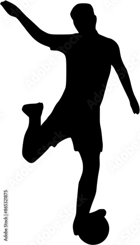 Illustration of Soccer Player Silhouette. Football player

