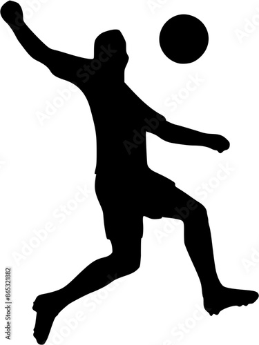 Illustration of Soccer Player Silhouette. Football player
