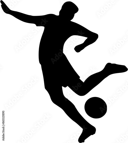 Illustration of Soccer Player Silhouette. Football player
