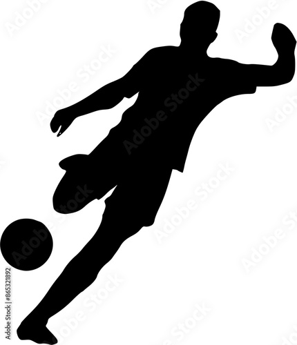 Illustration of Soccer Player Silhouette. Football player
