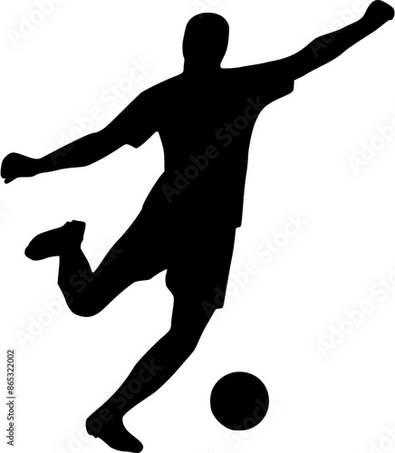 Illustration of Soccer Player Silhouette. Football player
