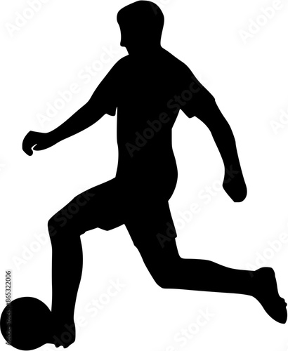 Illustration of Soccer Player Silhouette. Football player
