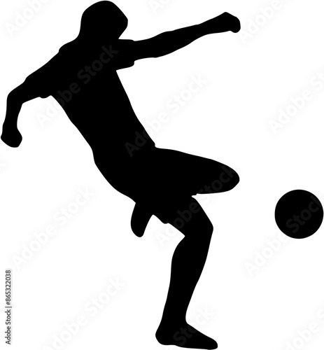 Illustration of Soccer Player Silhouette. Football player
