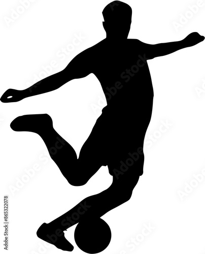 Illustration of Soccer Player Silhouette. Football player
