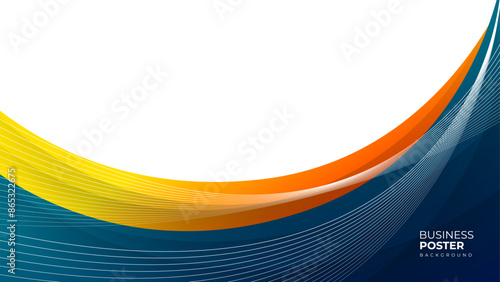 blue yellow orange wave background for corporate design