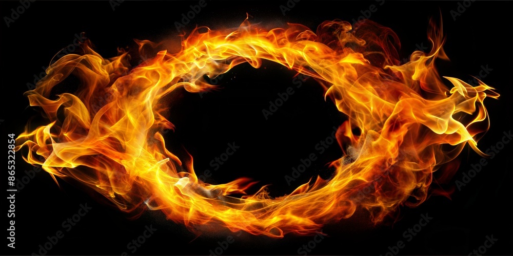Fototapeta premium fire flames on a black background