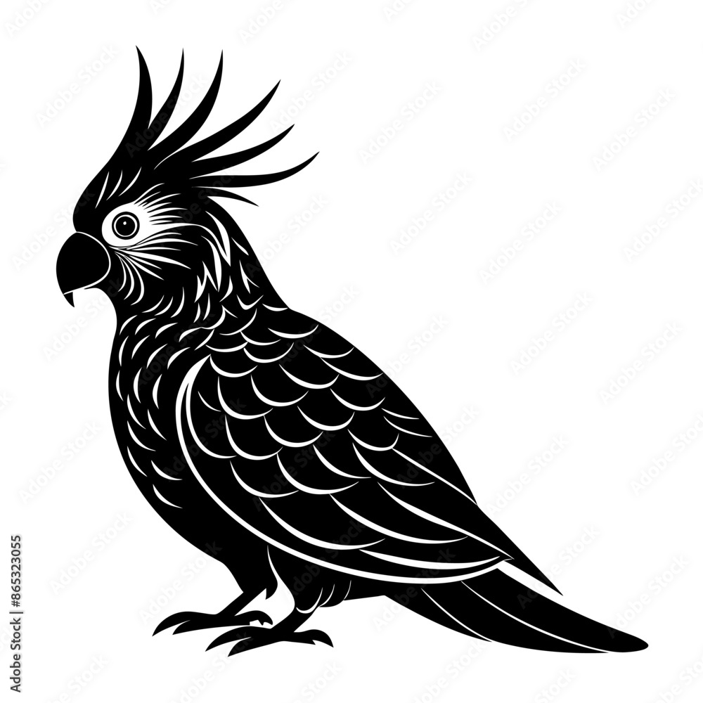 A Cockatiel Bird Silhouette A Cockatiel Bird Silhouette