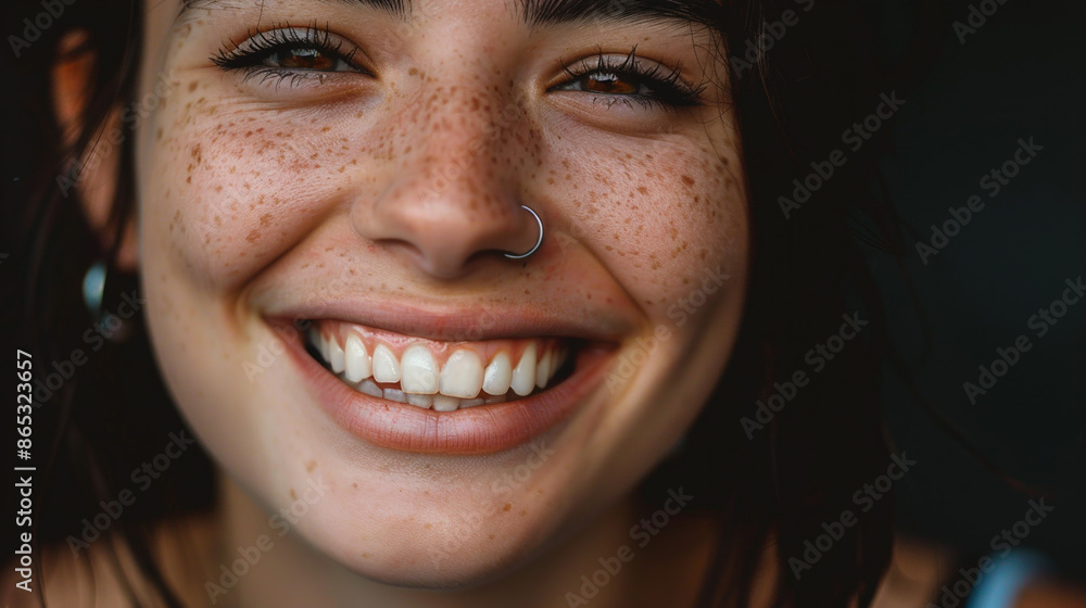 Smiling happy woman, close up. Smiling happy woman, close up.