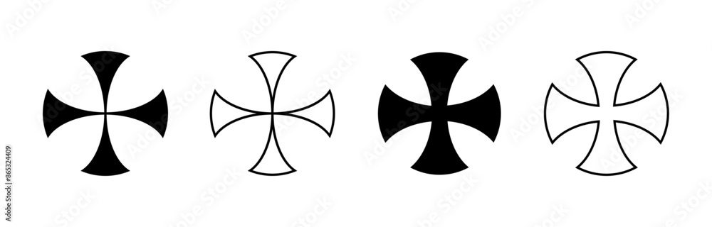 Fototapeta premium Rounded cross icon, simple symbol