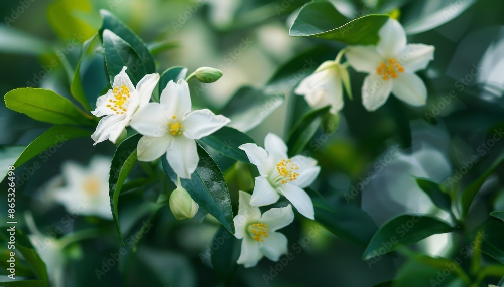 Fototapeta premium Selective focus on jasmine flowers
