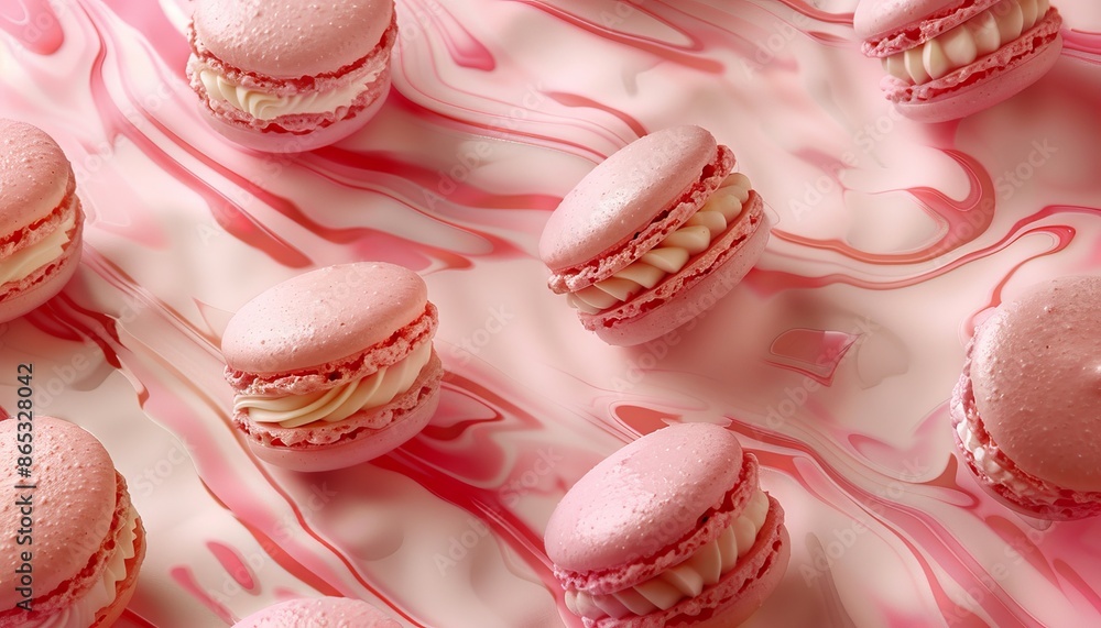 Sweet macaroon cake on pink background Sweet macaroon cake on pink background