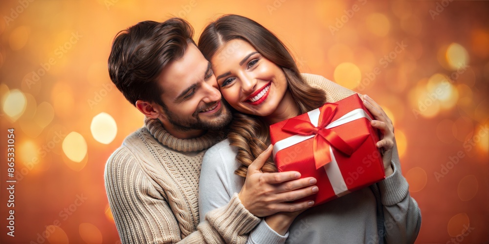 young couple with gift boxes young couple with gift boxes