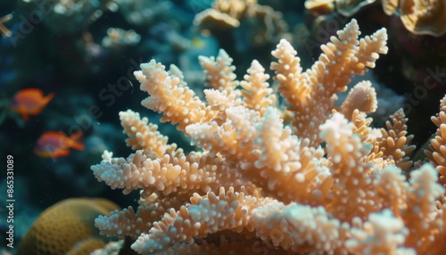 A vibrant coral reef with a variety of colorful corals. Colorful coral reef of the underwater world