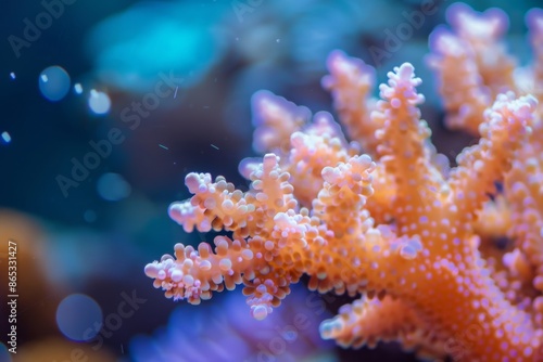 A vibrant coral reef with a variety of colorful corals. Colorful coral reef of the underwater world