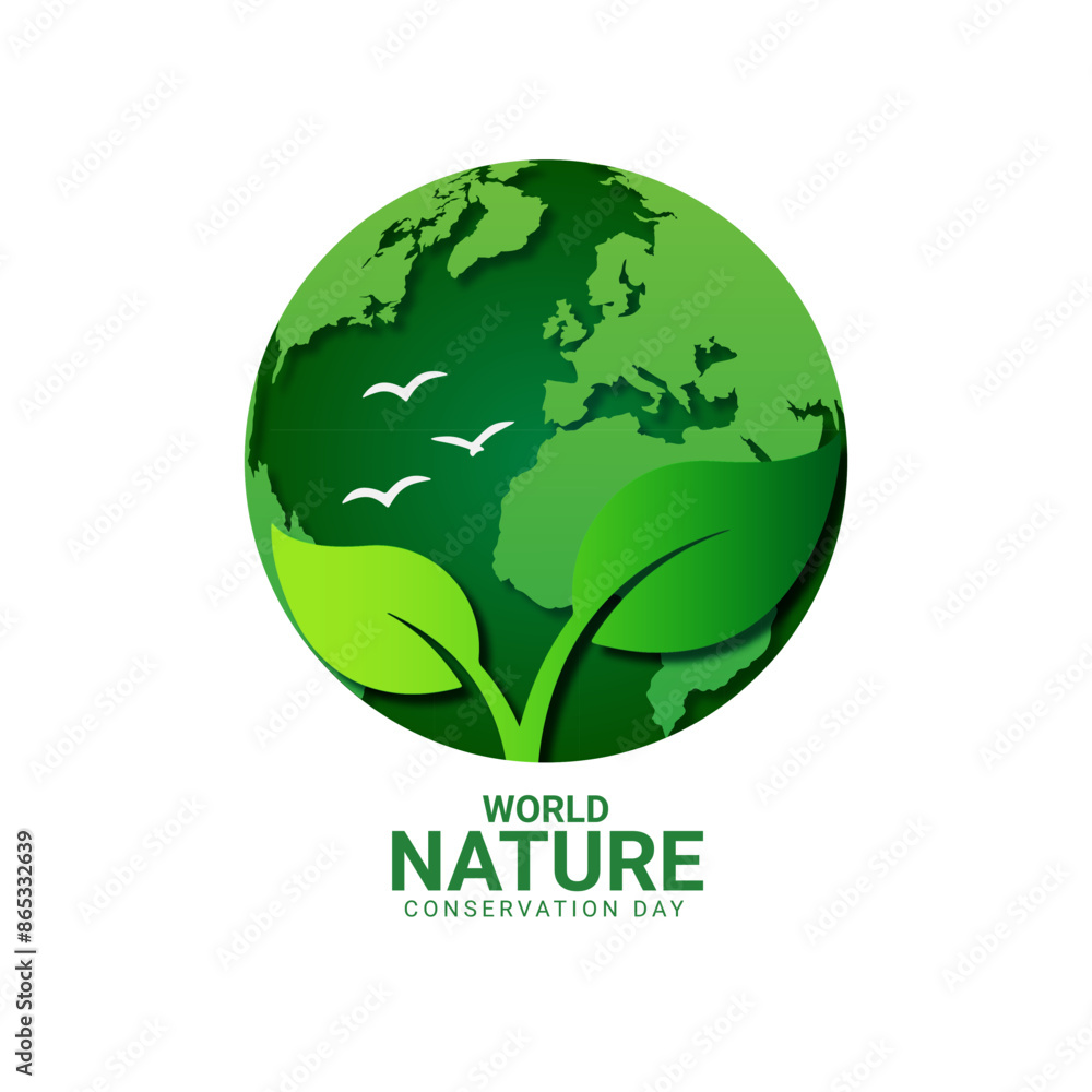 World Nature Conservation Day typography logo lettering vector illustration, emphasizing the importance of saving our planet on World Environment Day, Earth Day, and combating climate change. World Nature Conservation Day typography logo lettering vector illustration, emphasizing the importance of saving our planet on World Environment Day, Earth Day, and combating climate change.