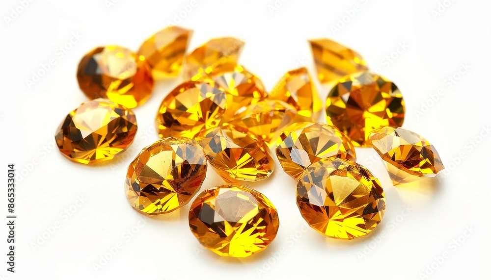 White background with yellow gems White background with yellow gems