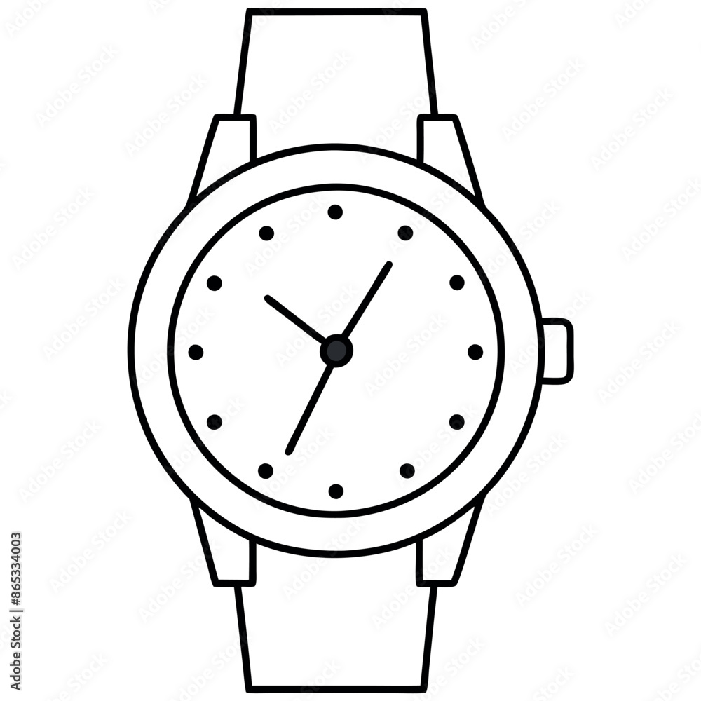 Hand-drawn children's cartoon vector image with a flat watch symbol A Single Item on a White Background
Hand-drawn children's cartoon vector image with a flat watch symbol A Single Item on a White Background