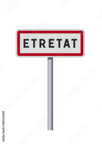 Panneau d'entrée de la ville d'Étretat (Seine-Maritime) en vectoriel