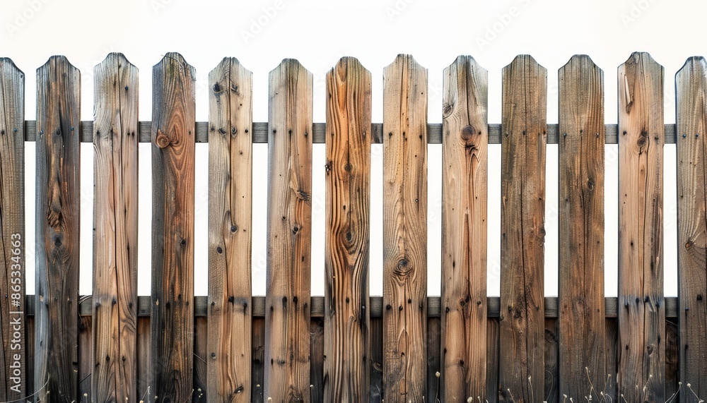 Wooden fence against white background Wooden fence against white background