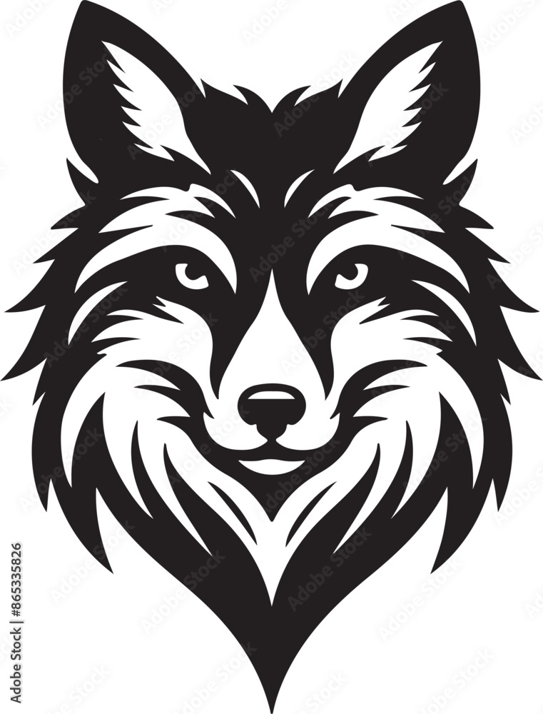 fox head logo vector on white background fox head logo vector on white background