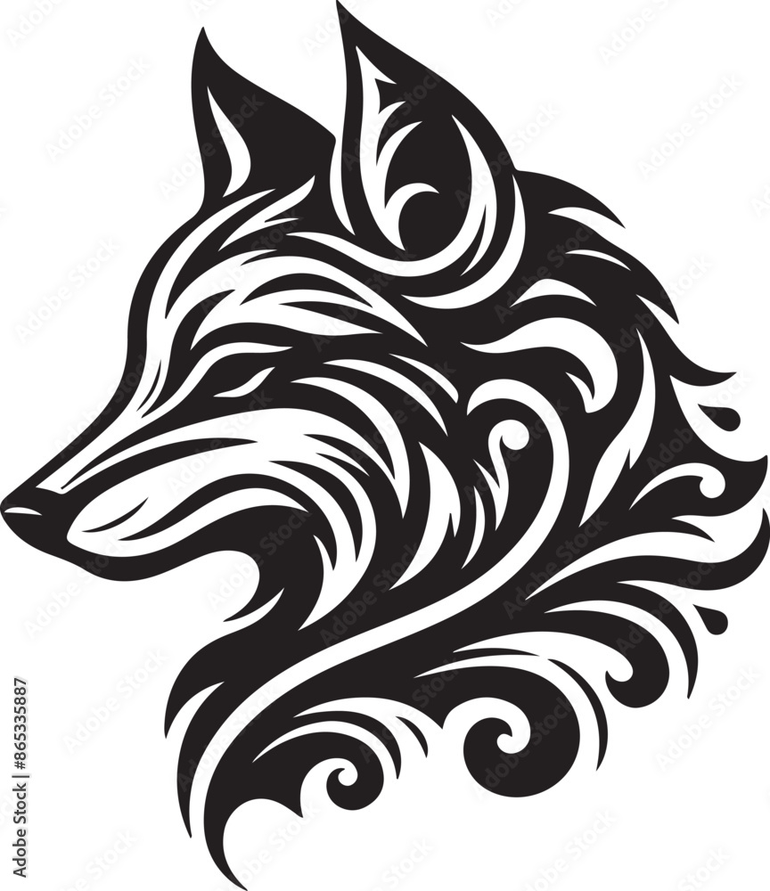 fox head logo vector on white background fox head logo vector on white background