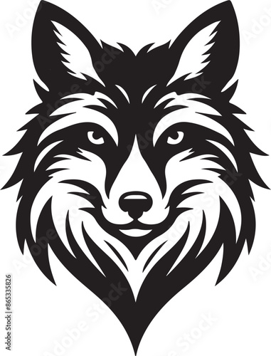 fox head logo vector on white background