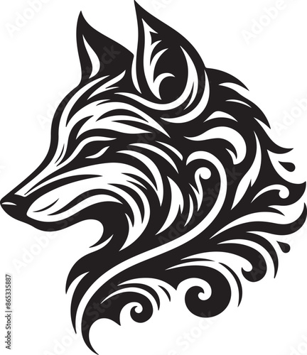 Wallpaper Mural fox head logo vector on white background Torontodigital.ca