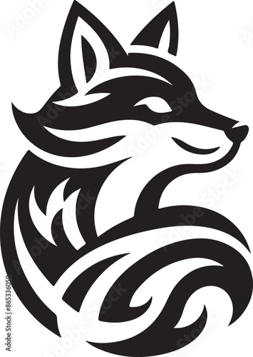 fox head logo vector on white background