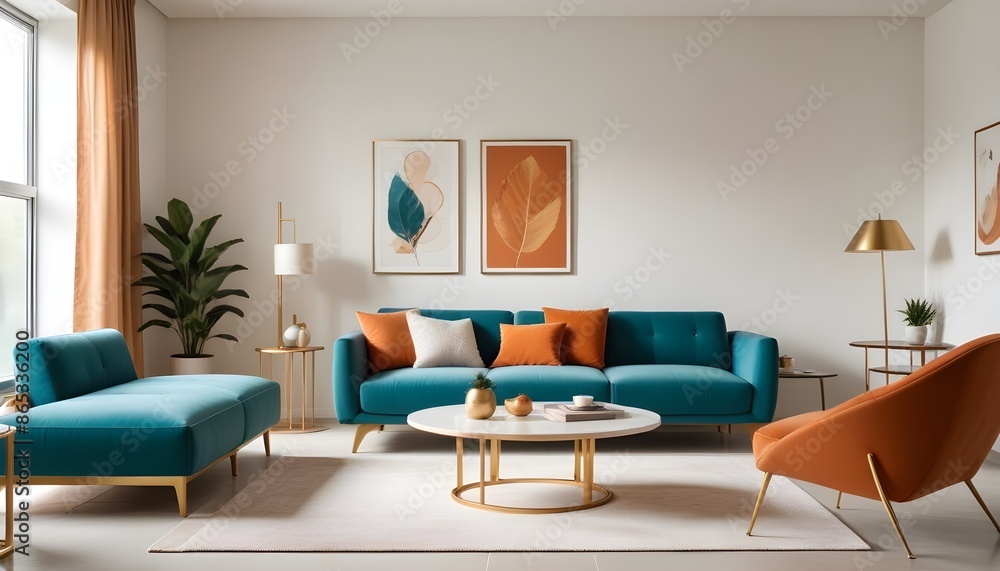 Fototapeta premium Photo interior modern design room 3d illustration