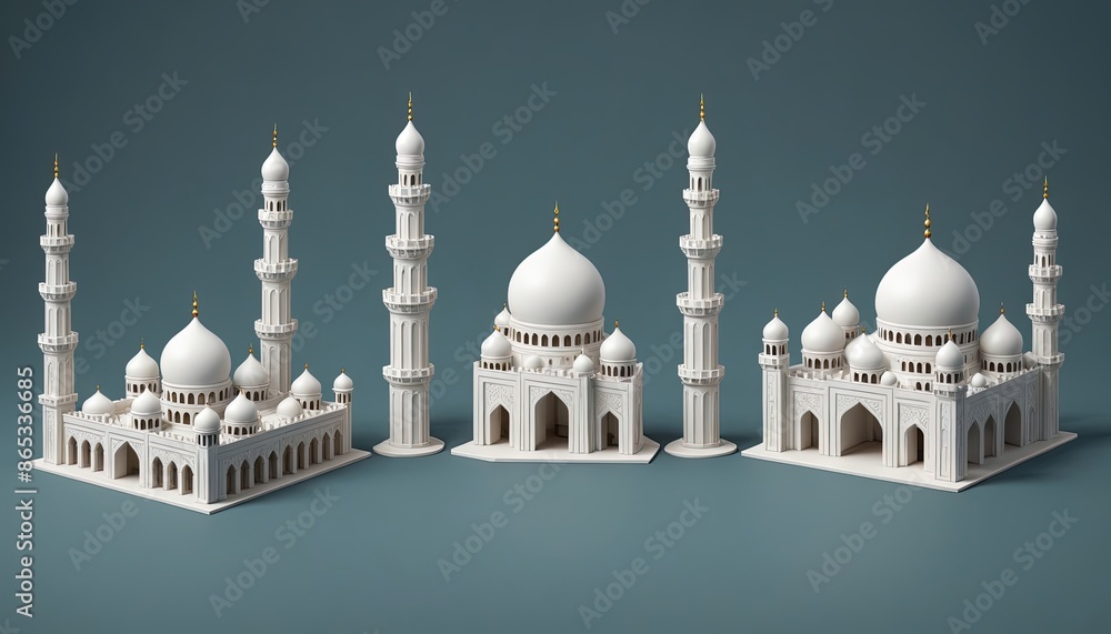 Fototapeta premium icon set building mosque