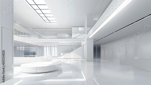 Minimalist Modern Interior Architecture with Bright Spacious Hallway
