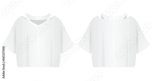 White women crop top. vector illustration