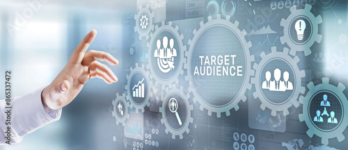 Tableau sur toile Target audience customer segmentation marketing strategy concept on virtual screen