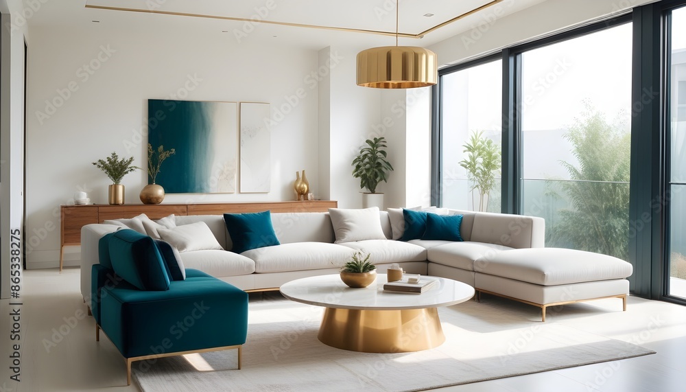 Photo interior modern design room 3d illustration Photo interior modern design room 3d illustration