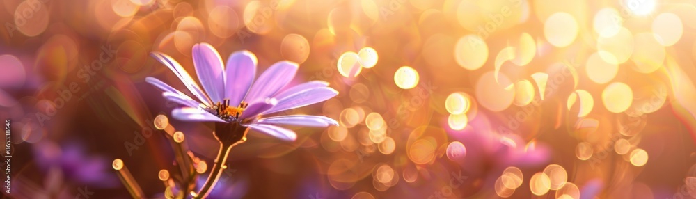 A purple flower with a yellow background. The flower is the main focus of the image A purple flower with a yellow background. The flower is the main focus of the image