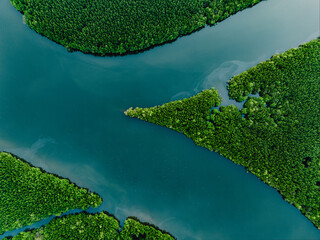 Keuken achterwand Bosrivier Phang Nga Bay vanuit de lucht  © Travel Wild