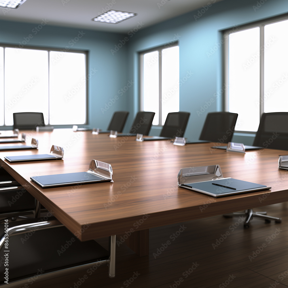 office interior with a table at the conference room created with Generative AI technology office interior with a table at the conference room created with Generative AI technology