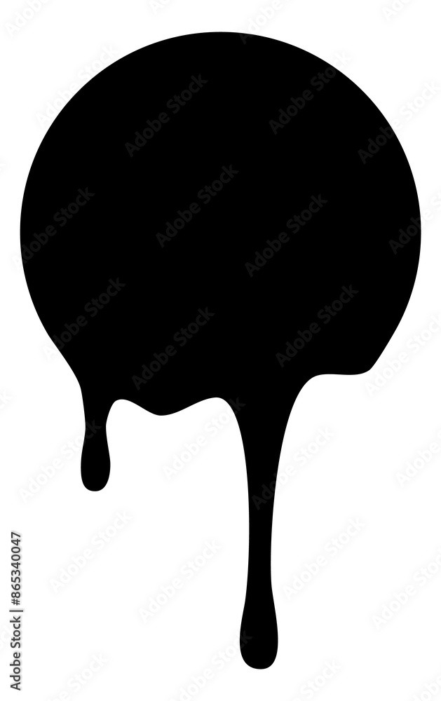 Melted black sticker. Paint blob fluid silhouette Melted black sticker. Paint blob fluid silhouette