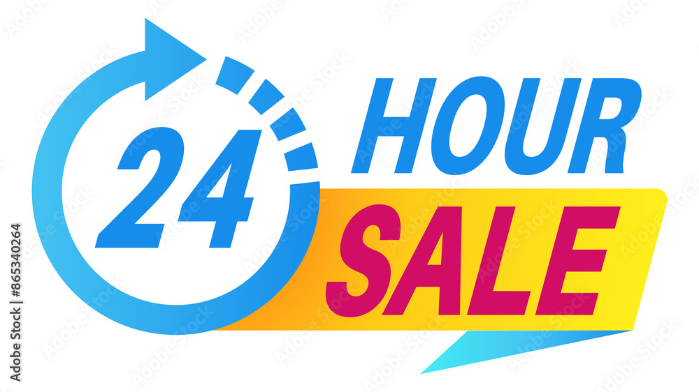 24 hour sale sticker. Offer time promo bubble 24 hour sale sticker. Offer time promo bubble