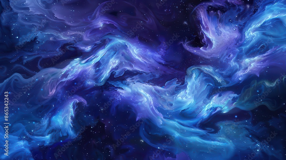 abstract digital artwork featuring swirling gradients of deep blues and purples cosmic nebula inspired abstract digital artwork featuring swirling gradients of deep blues and purples cosmic nebula inspired