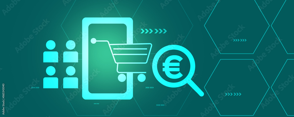 2d illustration business shopping with euro 2d illustration business shopping with euro