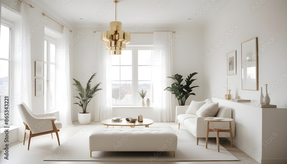 Fototapeta premium Photo interior modern design room 3d illustration