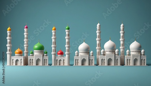 icon set vector art design. mosque. minaret. church. dome. pastel color. cathedral. temple. Vihara. the white house. the grand palace