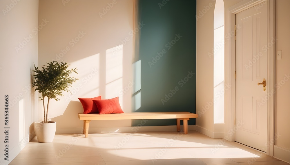 Fototapeta premium Photo interior modern design room 3d illustration