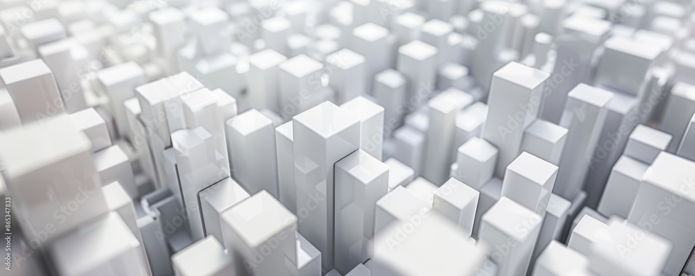 3D illustration with white cubes on a white background. Modern design with abstract background. 3D illustration with white cubes on a white background. Modern design with abstract background.