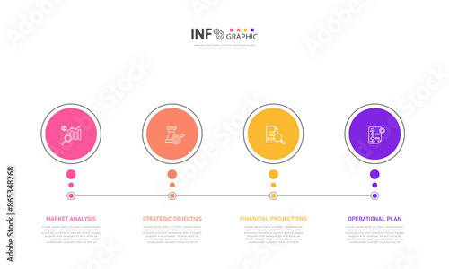 Business strategic infographic design chart Work process steps
